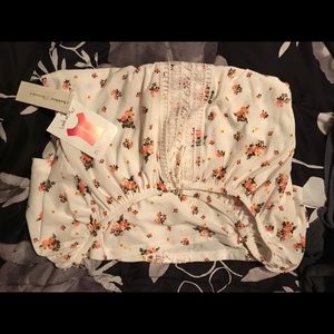 Floral off the shoulder shirt
